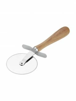 Andrea House Accessoires pour pizza argentés avec manche en bois Belli, 2 élém., larg. 32 x haut. 4 cm -Cuisine Soldes 2022 Accessoires pour pizza argentes avec manche en bois Belli 2 elem 2