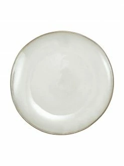 Westwing Collection Assiette à dessert en grès beige faite main Thalia, 2 pièces, Ø 23 x haut. 3 cm