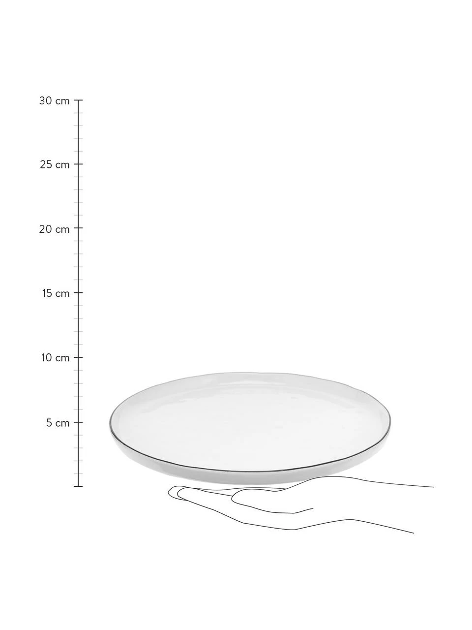 Broste Copenhagen Assiette à dessert en porcelaine faite main Salt, 4 pièces, Ø 22 cm 5 Broste Copenhagen Assiette à dessert en porcelaine faite main Salt, 4 pièces, Ø 22 cm – Image 3