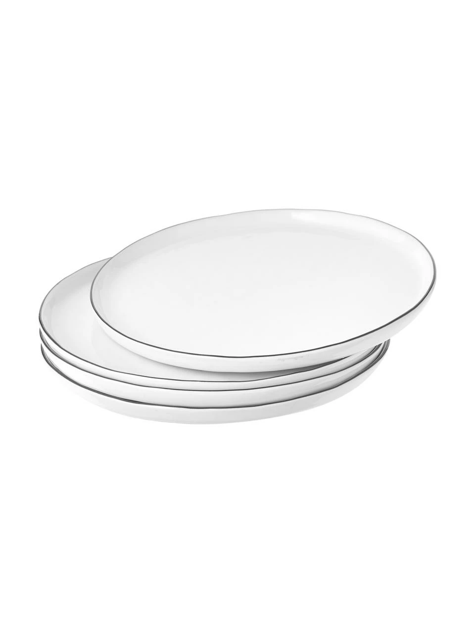 Broste Copenhagen Assiette à dessert en porcelaine faite main Salt, 4 pièces, Ø 22 cm 7 Broste Copenhagen Assiette à dessert en porcelaine faite main Salt, 4 pièces, Ø 22 cm – Image 5