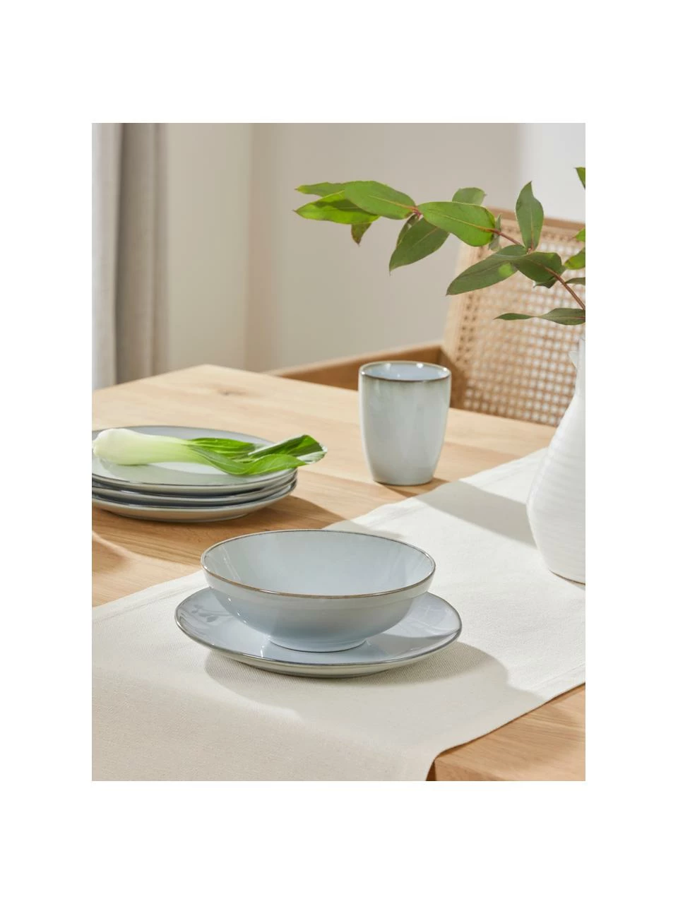 Westwing Collection Assiette à dessert grès belu gris fait main Thalia, 2 pièces, Ø 23 x haut. 3 cm 4 Westwing Collection Assiette à dessert grès belu gris fait main Thalia, 2 pièces, Ø 23 x haut. 3 cm – Image 2