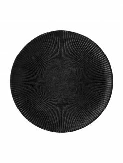 Bloomingville Assiette à dessert noire à surface embossé Neri, 2 pièces, Ø 23 cm