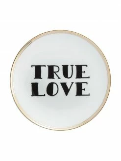 Bitossi Home Assiette à dessert porcelaine bord doré True Love, Ø 17 cm