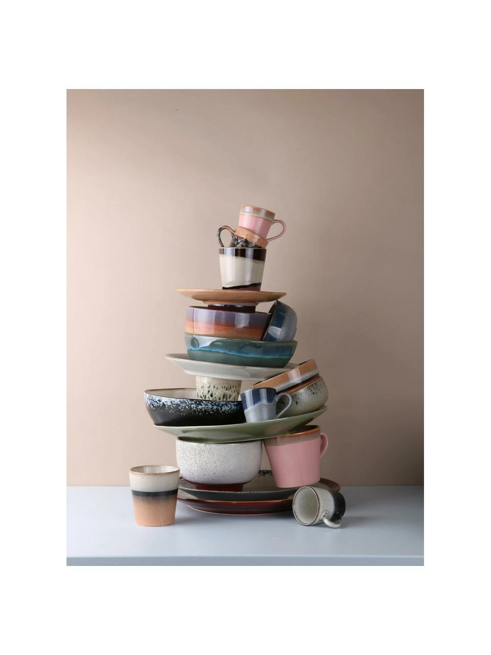 HKliving Assiette à dessert rétro artisanal 70's, 2 pièces, Ø 22 cm 8 HKliving Assiette à dessert rétro artisanal 70's, 2 pièces, Ø 22 cm – Image 6