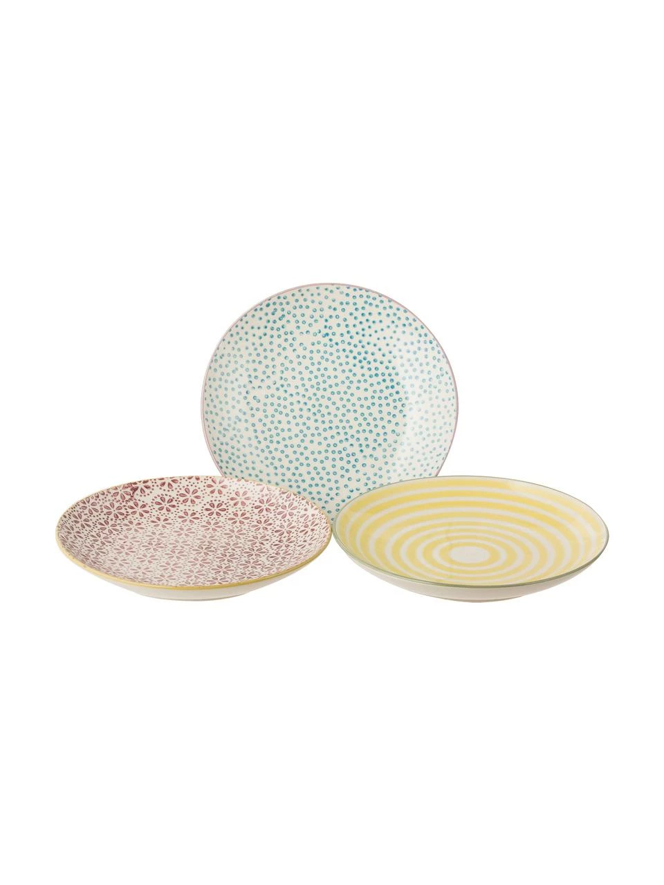 Bloomingville Assiette à pain peinte à la main Holly, 3 élém., Ø 16 cm 3 Bloomingville Assiette à pain peinte à la main Holly, 3 élém., Ø 16 cm
