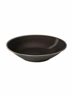 Broste Copenhagen Assiette creuse faite main Nordic Coal Ø 22 cm, 4 pièces, Ø 22 x haut. 5 cm