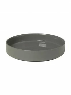 Assiette creuse gris foncé mat/brillant Pilar, 6 pièces, Ø 20 x haut. 4 cm