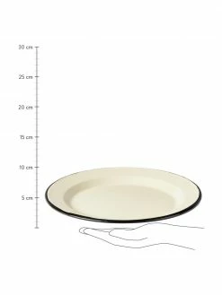 Nordal Assiette plate émaillée avec bord peint à la main Ginger, 2 élém., Ø 26 x haut. 2 cm -Cuisine Soldes 2022 Assiette plate emaillee avec bord peint a la main Ginger 2 elem 2