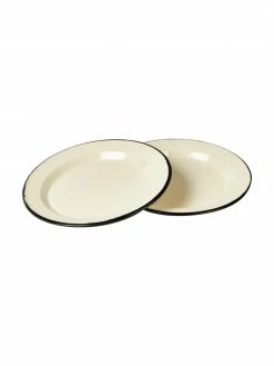Nordal Assiette plate émaillée avec bord peint à la main Ginger, 2 élém., Ø 26 x haut. 2 cm -Cuisine Soldes 2022 Assiette plate emaillee avec bord peint a la main Ginger 2 elem 4