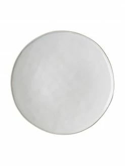Dutch Rose Assiette plate en grès blanc Organic, 4 pièces, Ø 27 x haut. 3 cm
