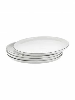 Broste Copenhagen Assiette plate en porcelaine faite main Salt, 4 pièces, Ø 28 cm -Cuisine Soldes 2022 Assiette plate en porcelaine faite main Salt 4 pieces 4