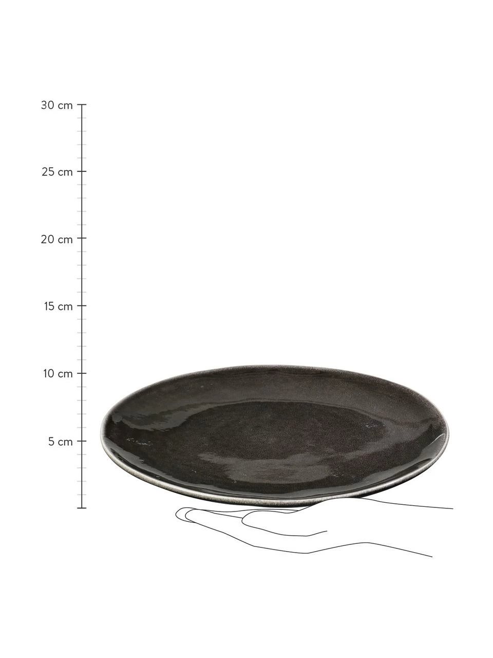 Broste Copenhagen Assiette plate faite main Nordic Coal, 4 pièces, Ø 26 cm 5 Broste Copenhagen Assiette plate faite main Nordic Coal, 4 pièces, Ø 26 cm – Image 3