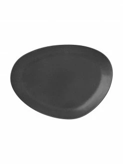 Broste Copenhagen Assiette plate grès cérame Limfjord, 33 x 23 cm, larg. 23 x long. 33 cm