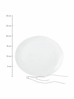Assiette plate ovale &agrave; surface in&eacute;gale Porcelino, 4&nbsp;pi&egrave;ces, long. 28 x larg. 24 cm -Cuisine Soldes 2022 Assiette plate ovale a surface inegale Porcelino 4 pieces 2
