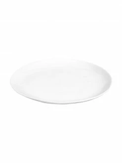 Assiette plate ovale à surface inégale Porcelino, 4 pièces, long. 28 x larg. 24 cm