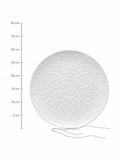 Assiette plate porcelaine blanche Ornament, 2 pièces, Ø 30 cm -Cuisine Soldes 2022 Assiette plate porcelaine blanche Ornament 2 pieces 2