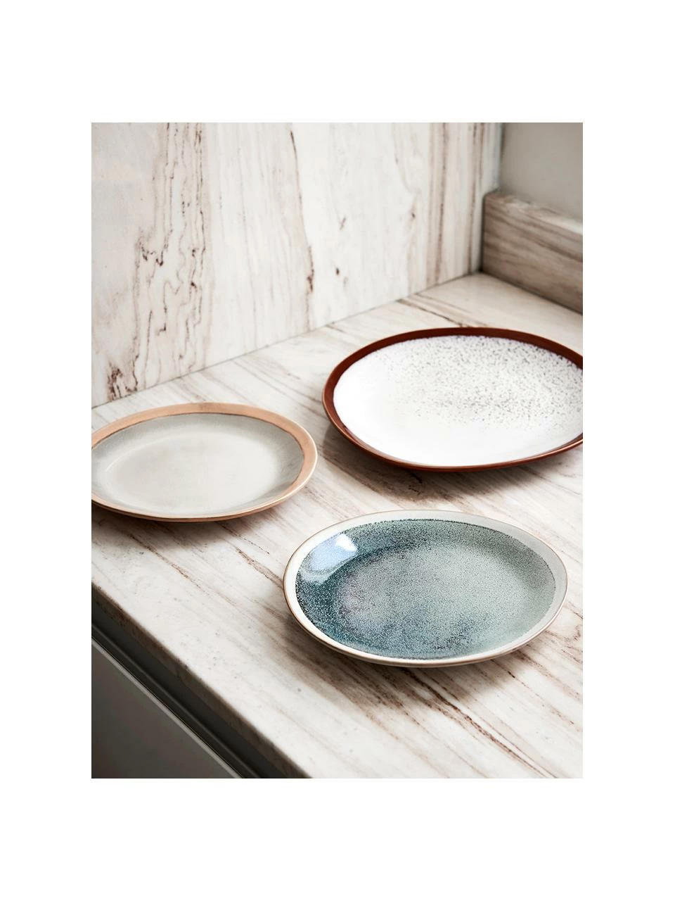 HKliving Assiette plate rétro artisanal 70's, 2 pièces, Ø 29 cm 4 HKliving Assiette plate rétro artisanal 70's, 2 pièces, Ø 29 cm – Image 2