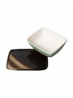 HKliving Beurrier artisanal style rétro 70's, larg. 12 x haut. 8 cm -Cuisine Soldes 2022 Beurrier artisanal style retro 70s 4