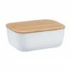 Rig-Tig Beurrier blanc couvercle en bambou Box-It, larg. 15 x haut. 7 cm