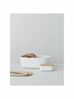 Rig-Tig Beurrier blanc couvercle en bambou Box-It, larg. 15 x haut. 7 cm -Cuisine Soldes 2022 Beurrier blanc couvercle en bambou Box It 5