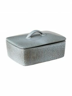 Broste Copenhagen Beurrier en grès fait à la main Nordic Sea, larg. 15 x prof. 12 cm