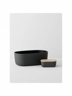 Rig-Tig Beurrier noir couvercle en bambou Box-It, larg. 15 x haut. 7 x prof. 12 cm -Cuisine Soldes 2022 Beurrier noir couvercle en bambou Box It 4