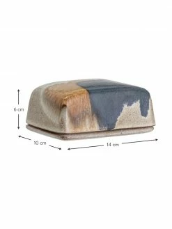 Bloomingville Beurrier rustique en grès fait main Jules, larg. 14 x haut. 6 cm 9 Bloomingville Beurrier rustique en grès fait main Jules, larg. 14 x haut. 6 cm -Cuisine Soldes 2022 Beurrier rustique en gres fait main Jules 2