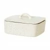 Broste Copenhagen Beurrier rustique grès cérame faite main blanc crème Nordic Vanilla, larg. 15 x long. 12 cm -Cuisine Soldes 2022 Beurrier rustique gres cerame faite main blanc creme Nordic Vanilla