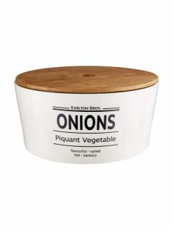 Boîte de rangement en porcelaine Karlton Bros. Onions, Ø 22 x haut. 11 cm, Ø 22 x haut. 11 cm, 2,4 l