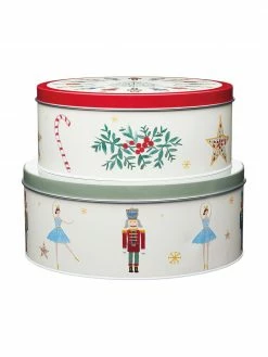 Boîte ronde métal The Nutcracker, 2 élém., Lot de différentes tailles