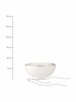 Westwing Collection Bol à céréales porcelaine avec motif abstrait et rebord doré Rosie, 2 pièces, Ø 15 x haut. 6 cm -Cuisine Soldes 2022 Bol a cereales porcelaine avec motif abstrait et rebord dore Rosie 2 pieces 3