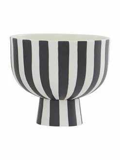 Bol à fruits artisanal noir/blanc Toppu, Ø 13 x haut. 15 cm