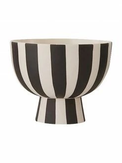 Bol à fruits artisanal noir/blanc Toppu, Ø 13 x haut. 10 cm
