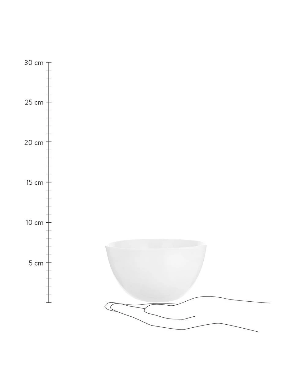 Bol à surface inégale Porcelino, 6 pièces, Ø 15 x haut. 8 cm 5 Bol à surface inégale Porcelino, 6 pièces, Ø 15 x haut. 8 cm – Image 3