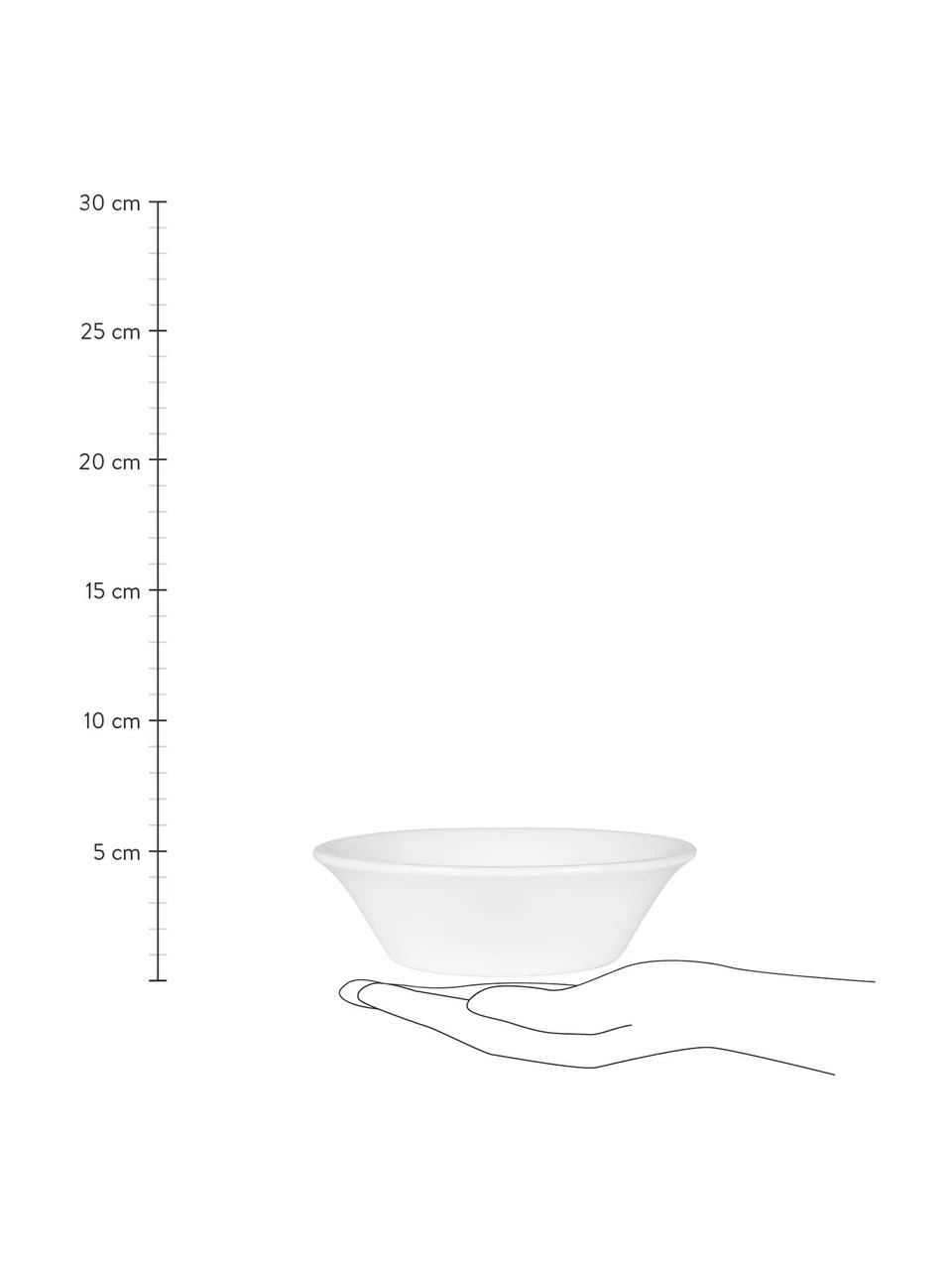 Cote Table Bol blanc style campagne Constance, 2 pièces, Ø 19 x haut. 5 cm 5 Cote Table Bol blanc style campagne Constance, 2 pièces, Ø 19 x haut. 5 cm – Image 3