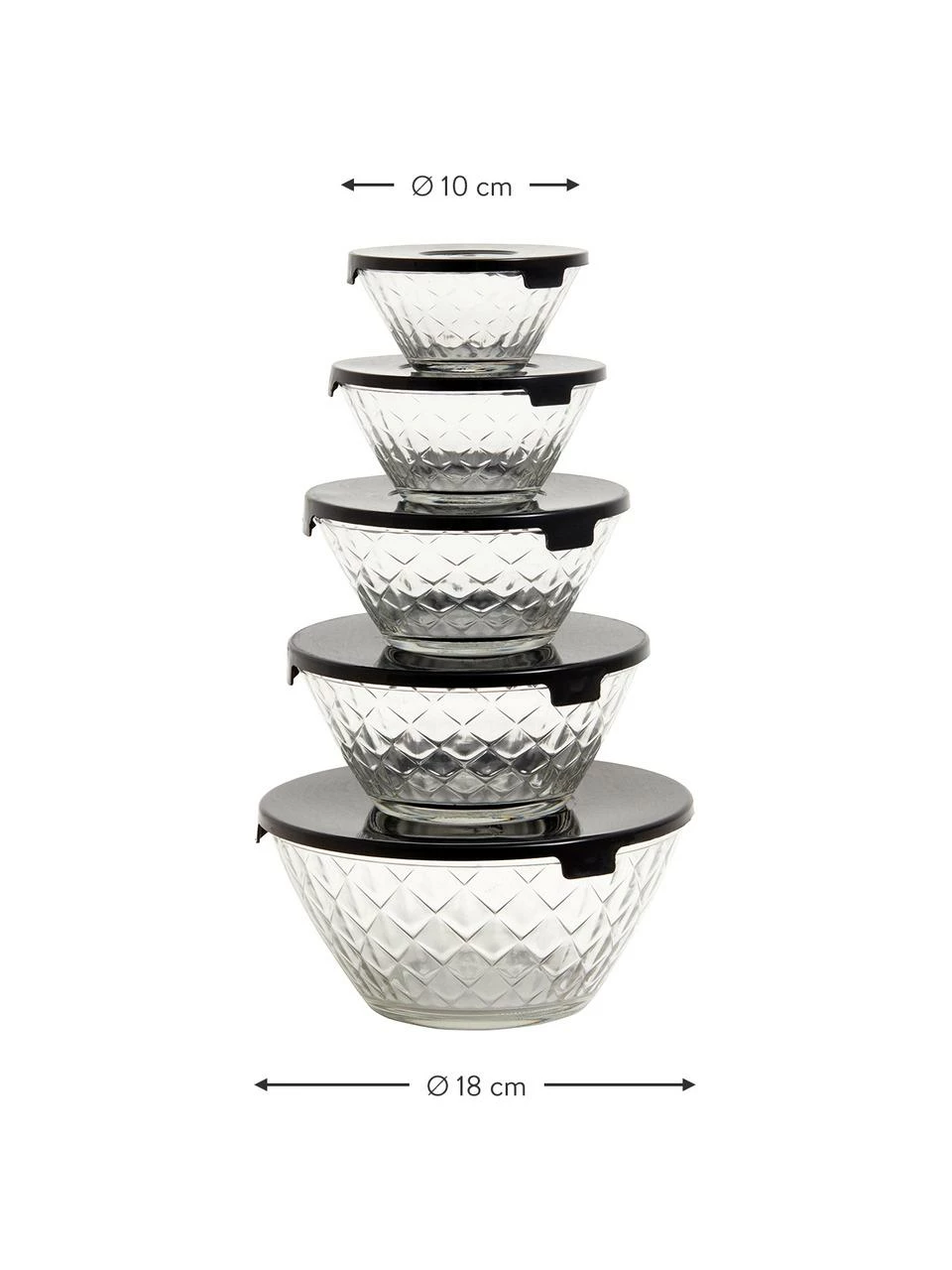 Nordal Bol de rangement Marco, 5 élém., Lot de différentes tailles 4 Nordal Bol de rangement Marco, 5 élém., Lot de différentes tailles – Image 2