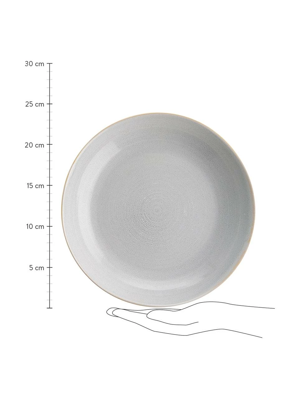 Bol en grès cerame gris clair fait main Manor, 6 pièces, Ø 24 x haut. 4 cm 4 Bol en grès cerame gris clair fait main Manor, 6 pièces, Ø 24 x haut. 4 cm – Image 2