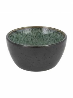 Bitz Bol en grès noir/vert Gastro, 2 pièces, Ø 12 x haut. 6 cm