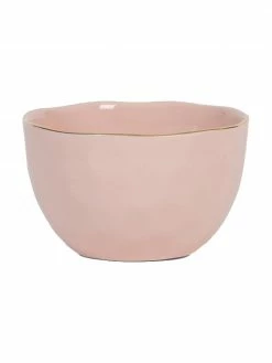 Urban Nature Culture Bol en porcelaine rose à bord doré Good Morning, Ø 14 cm