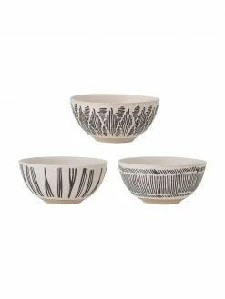 Bloomingville Bol ethnique grès Eliana, 3 pièces, Ø 12 x haut. 6 cm, 250 ml