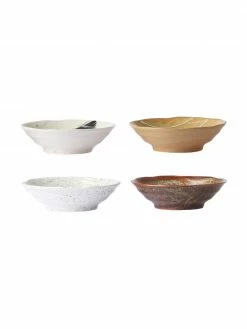 HKliving Bol japonais en grès fait main Yunomi, 4 élém., Ø 17 cm x haut. 5 cm -Cuisine Soldes 2022 Bol japonais en gres fait main Yunomi 4 elem 3