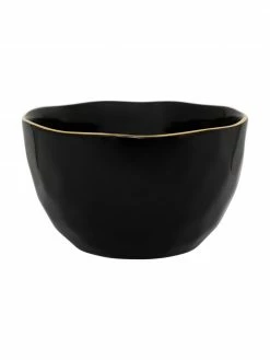Urban Nature Culture Bol noir avec bord doré Good Morning, Ø 14 cm