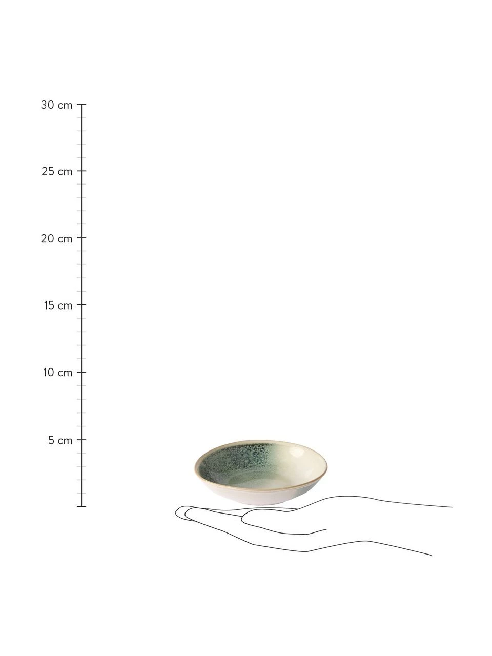 HKliving Bol rétro en céramique fait main 70's, 2 pièces, larg. 21 x haut. 5 cm 5 HKliving Bol rétro en céramique fait main 70's, 2 pièces, larg. 21 x haut. 5 cm – Image 3