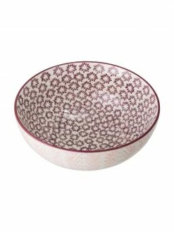 Bloomingville Bol rustique en grès imprimé floral Maya, Ø 21 cm, Ø 21 x haut. 9 cmDisponibilité limitée