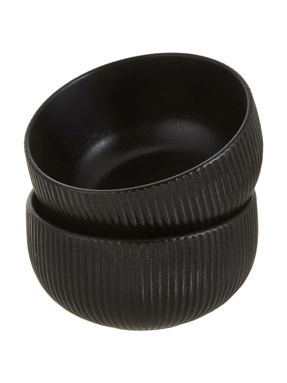 Bloomingville Bols à surface rainurée noire mate Neri, 2 pièces, Ø 15 x haut. 8 cm 7 Bloomingville Bols à surface rainurée noire mate Neri, 2 pièces, Ø 15 x haut. 8 cm – Image 5