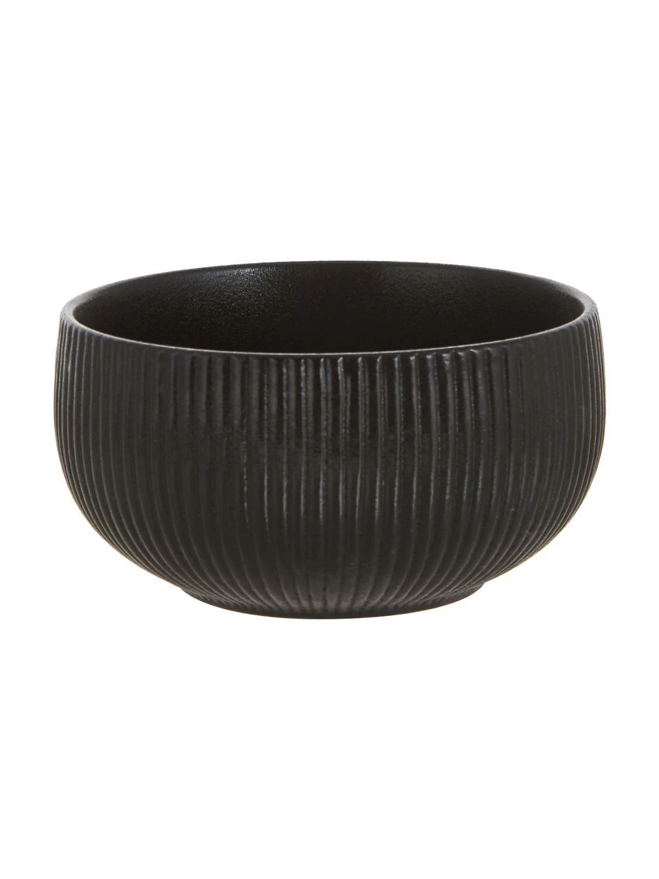 Bloomingville Bols à surface rainurée noire mate Neri, 2 pièces, Ø 15 x haut. 8 cm 3 Bloomingville Bols à surface rainurée noire mate Neri, 2 pièces, Ø 15 x haut. 8 cm