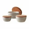 Bitz Bols de conservation couvercle en bois Gasper, 3 élém., Lot de différentes tailles -Cuisine Soldes 2022 Bols de conservation couvercle en bois Gasper 3 elem