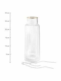Westwing Collection Carafe à eau artisanale bord doré Minna, Ø 10 x haut. 25 cm, 1,1 l -Cuisine Soldes 2022 Carafe a eau artisanale bord dore Minna 3
