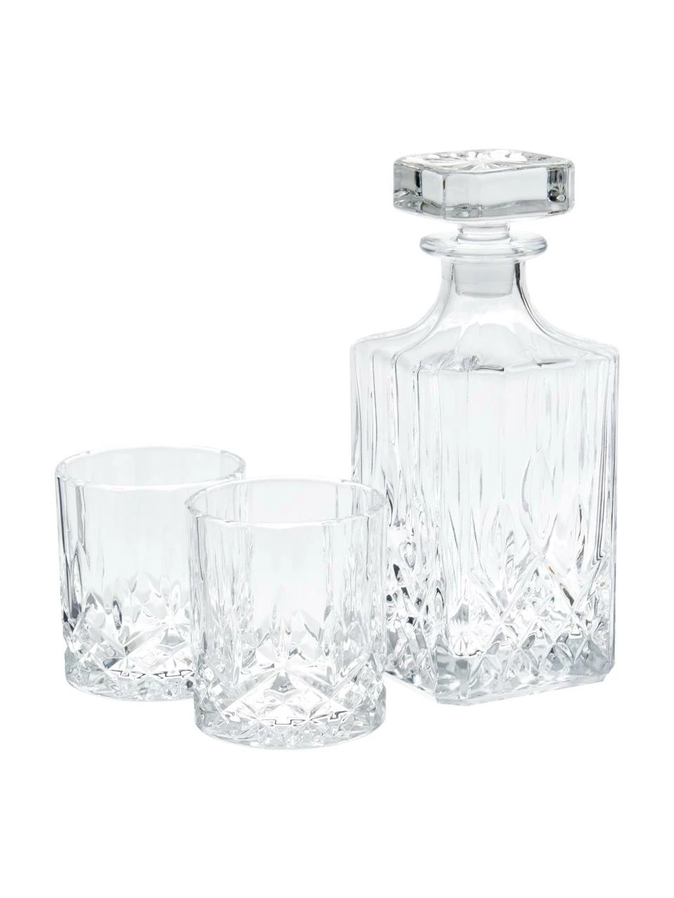 Westwing Collection Carafe et verres à whisky George, 3 élém., Lot de différentes tailles 3 Westwing Collection Carafe et verres à whisky George, 3 élém., Lot de différentes tailles