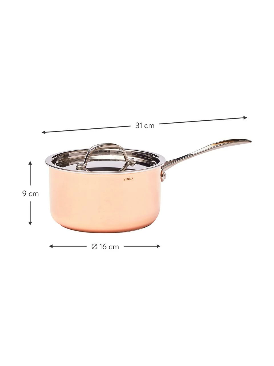 Casserole cuivrée Baron, 1.8 L, Ø 16 x haut. 9 cm 5 Casserole cuivrée Baron, 1.8 L, Ø 16 x haut. 9 cm – Image 3